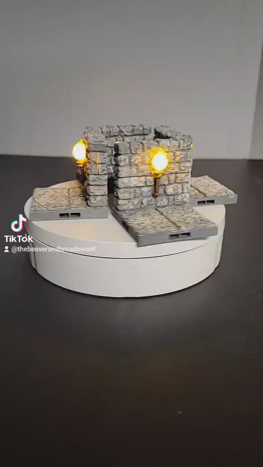 MAGNETIC LED Dungeon Torch Walls - Dungeon Theme |  Painted Tabletop Terrain | Dungeons And Dragons, D&D, Pathfinder, Wargaming Dragonlock