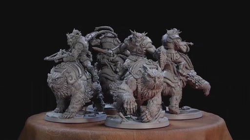 Greatgoblin Owlbear Cavalry Mini Set - Artisan Guild, DnD | Male | Fighter, Animal, Hobgoblin, Pathfinder | Orc | Wargaming | Goblin | Mount