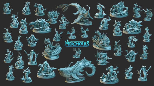 Oracle Bearers - dnd and wargaming miniature - Merfolk, Mermaid, Triton, Pathfinder, Aquatic, Sorcerer, Cleric, Wizard, Underwater, Deep Sea