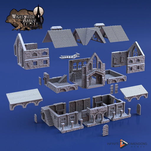 Wightwood Abbey Scriptorium | Tabletop Terrain | Dungeons And Dragons | Painted Tabletop | Tabletop Modular Building Kit | Pathfinder
