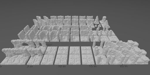 MAGNETIC DnD Terrain - DragonLock Cavern Tiles 61pc Starter Set - 1"/28mm Scale for Tabletop Dungeons and Dragons, D&D, Pathfinder