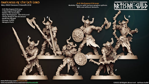 Skutagaard Draugar - Artisan Guild | D&D | Skeleton | Monster | Fighter | Melee| Archer | 32mm | Pathfinder | Frostgrave | TTRPG | Wargaming