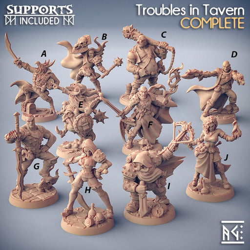 Trouble in the Tavern - Artisan Guild | Wizard | Sorcerer | Fighter | Male | Female | DnD | 32mm | Pathfinder | Frostgrave | TTRPG | Fantasy