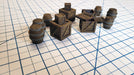 Crates and Barrel Scatter Terrain | D&D Scenery | Tabletop Terrain | Small Crates | Small Barrels | Miniatures | Dungeons and Dragons