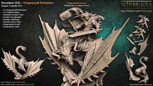 Dragonpeak Wyvern - Artisan Guild | Dragon | Fighter | Male | Warrior | Fantasy | Large | Melee | Frostgrave | DnD | Pathfinder