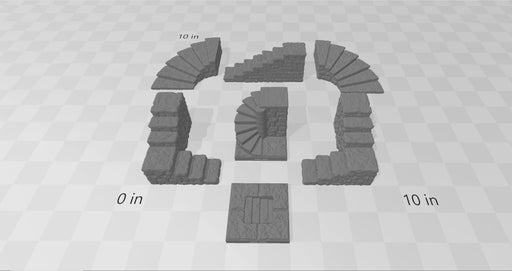 Dungeon Style Stairs Tiles - DnD 5E, Pathfinder 2E - Dungeon Tiles, DragonLock, Fat Dragon Games, Terrain | 1" / 28mm Scale | Accessories