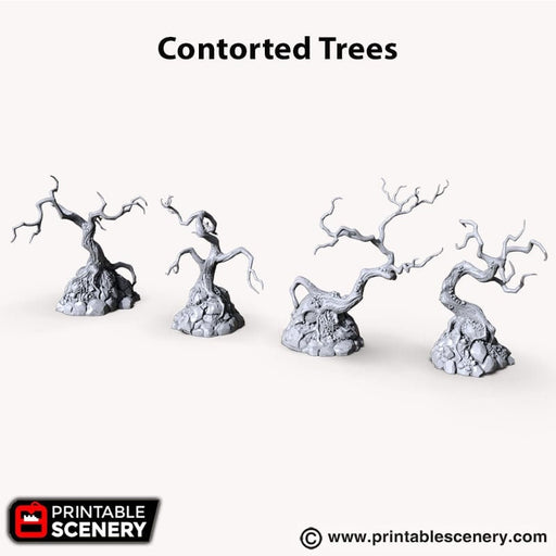 Contorted Trees - Shadowfey Wilds, DnD 5E, Pathfinder 2E 15mm, 28mm, 32mm, wargaming terrain, warhammer, scatter scenery, D&D