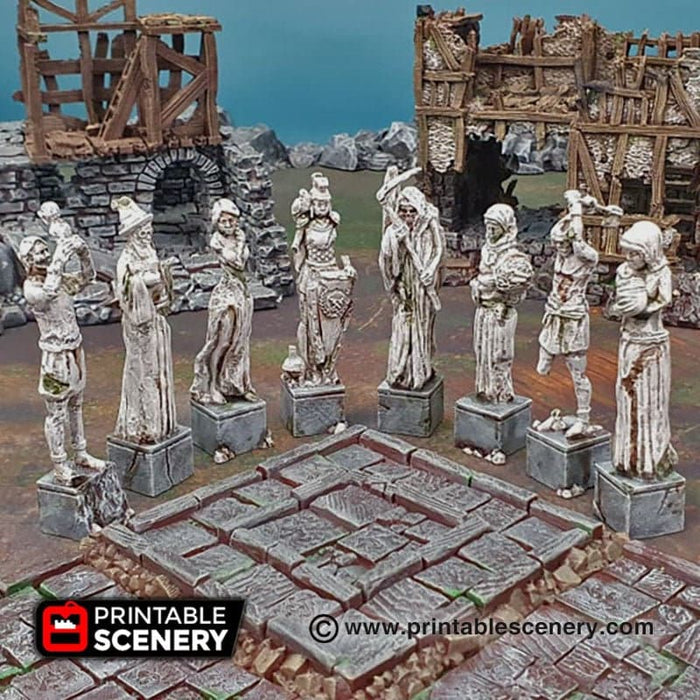 Guardian Statues - Shadowfey Ruins, DnD, Pathfinder, 15mm, 28mm, 32mm, wargaming terrain, warhammer, scatter, sculpture, D&D, scenery
