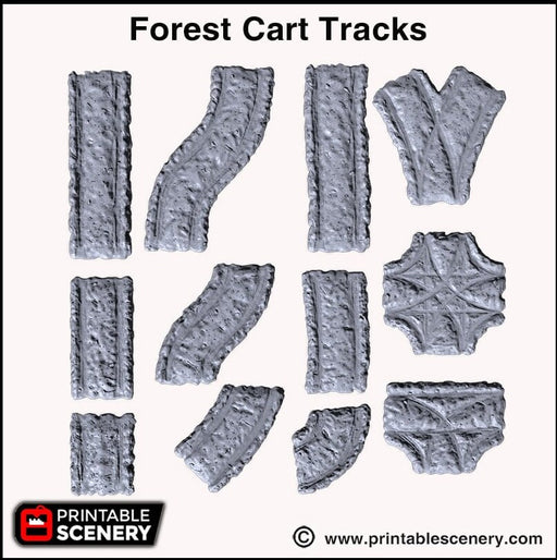 Forest Cart Tracks 12pc - Shadowfey Wilds, DnD 5E, Pathfinder 2E 15mm, 28mm, 32mm, wargaming terrain, warhammer, scatter scenery, D&D