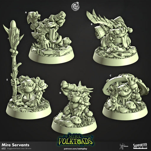 Mire Servants - Cast n Play Mire Volktoads | DnD Miniature | Beastmen | Toad | Frog | Bullywug | Monster | Enemy | Melee | Small