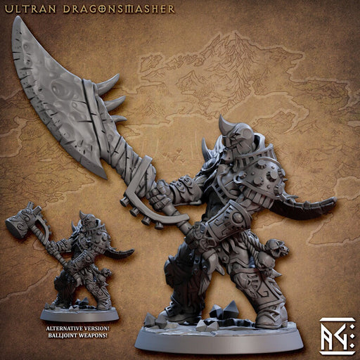 Ultran Dragonsmasher - AG - Golem Simulacra | DnD Miniature | Warforged | Fighter | Barbarian | Melee | male | Android | Pathfinder 2E