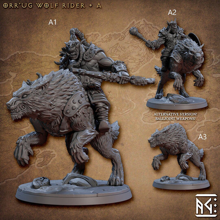 Orr'ugs Wolf Riders - Artisan Guild | Wolf | Fantasy | DnD | Pathfinder | Companion | Half Orc | Fighter | Ranger | Plains | Steppe | Animal