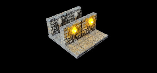 MAGNETIC LED Dungeon Torch Walls - Dungeon Theme | Painted Tabletop Terrain | Dungeons And Dragons, D&D, Pathfinder, Wargaming Dragonlock