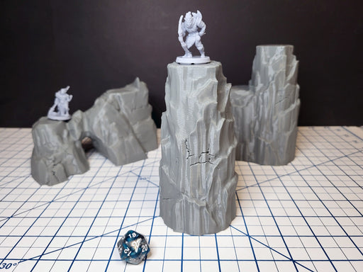 Large Rock Terrain Set 1 - Scatter Scenery by EC3D, for TTRPGs and Wargaming - Mountain, Rocks, Canyon, DnD mini, Pathfinder, Tabletop