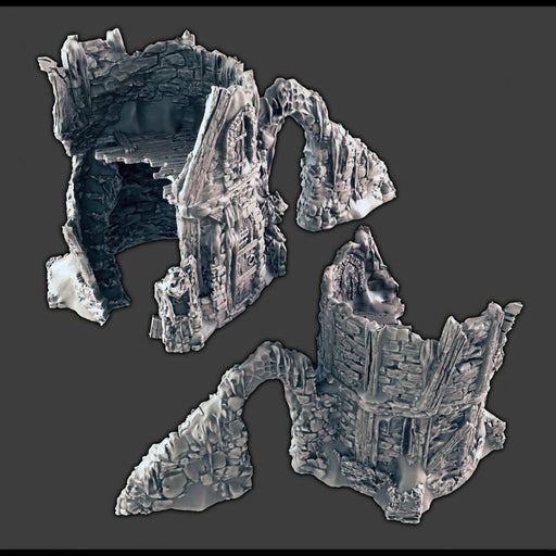 Wintry / Regular Ruins - DND & Wargaming Terrain - EC3D Wilds of Wintertide, Snow, Arctic, Cold, scatter scenery, Pathfinder 2E, Fantasy