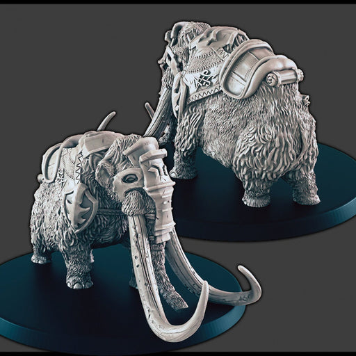 Armored / Regular Mammoth - DND mini - EC3D Wintertide, Winter Miniature | Elephant | Animal | Cold | 32mm | Snow | Arctic | Pathfinder
