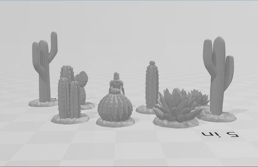 Desert Plants and Cactii - 28mm DND Terrain, EC3D Scorching Sand, Desert Scenery | Cactus | Dunes | Scatter | Pathfinder | Wargaming Oasis