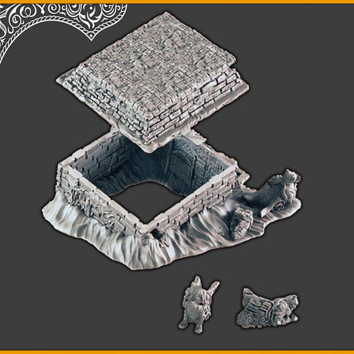 Sinking Tomb - DND Terrain, EC3D Scorching Sands, Desert Miniatures | Temple | Sand | Dunes | Scatter Scenery | Pathfinder | Wargaming