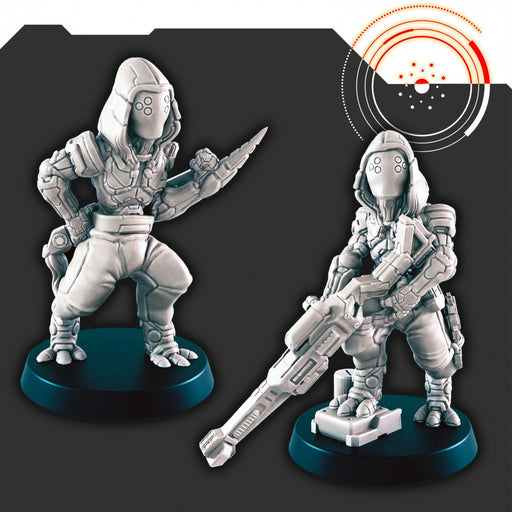 Sci-fi Assassins mini set - EC3D | Legion | Cyberpunk | Starfinder | Scifi | Futuristic | Alien |