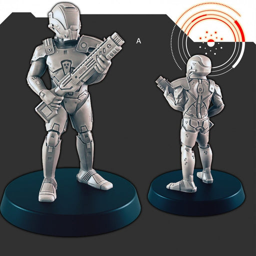 Sci-Fi Alliance Patrol mini set - EC3D | Legion | Cyberpunk | Starfinder | Scifi | Police | Futuristic | Human | Soldier | Male | Female