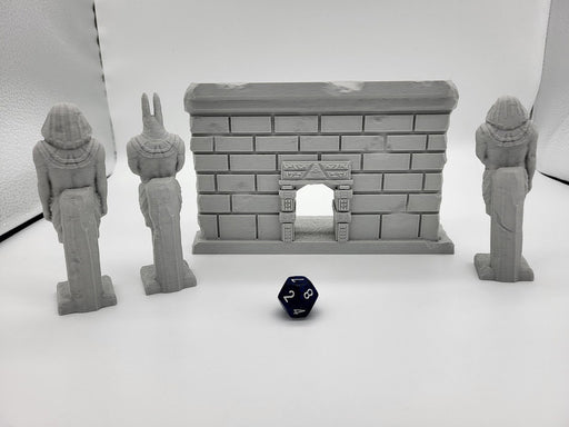Egyptian Temple Facade / statues - DND and Wargaming Terrain, EC3D - Desert Miniatures | Temple | Sand | Dunes, Scatter Scenery, Pathfinder