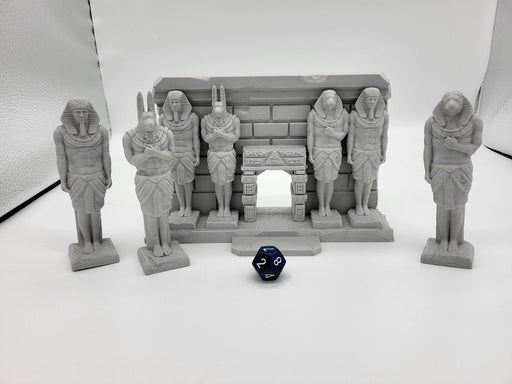 Egyptian Temple Facade / statues - DND and Wargaming Terrain, EC3D - Desert Miniatures | Temple | Sand | Dunes, Scatter Scenery, Pathfinder