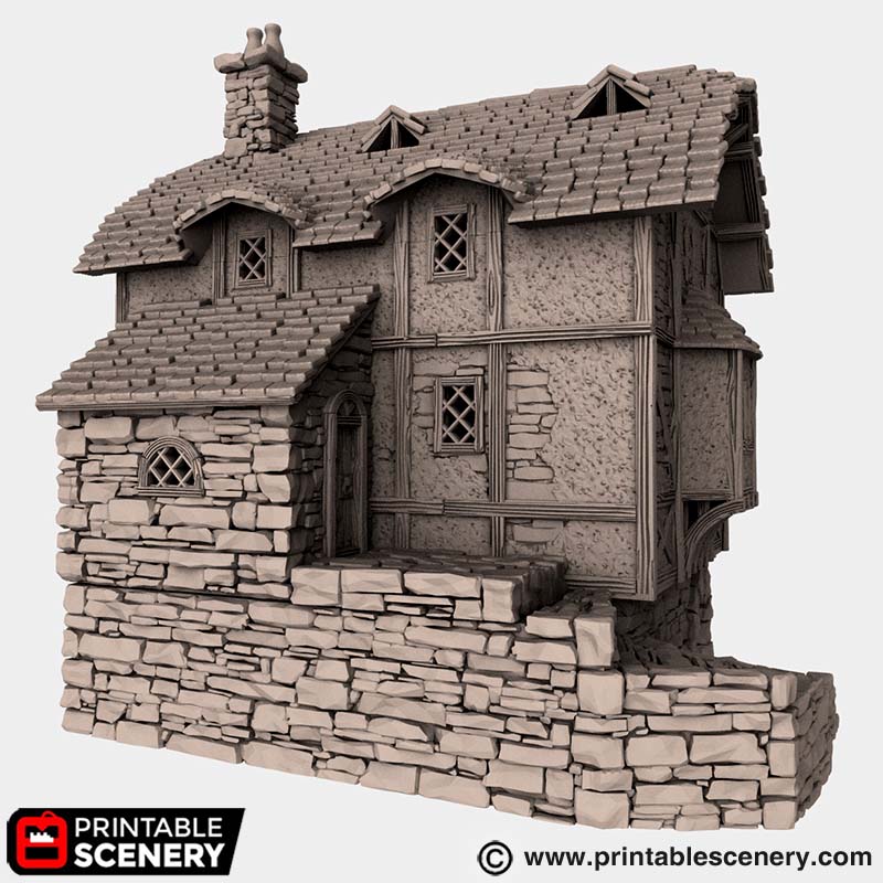 Winterdale Water Mill – Printable Scenery 3D printed tabletop terrain