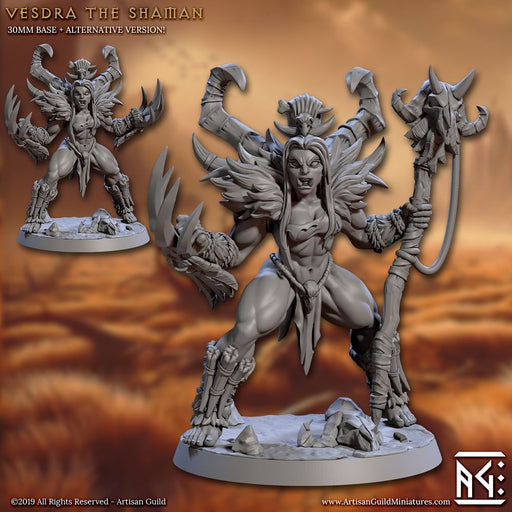 Vesdra the Shaman – Artisan Guild 3D printed tabletop miniature