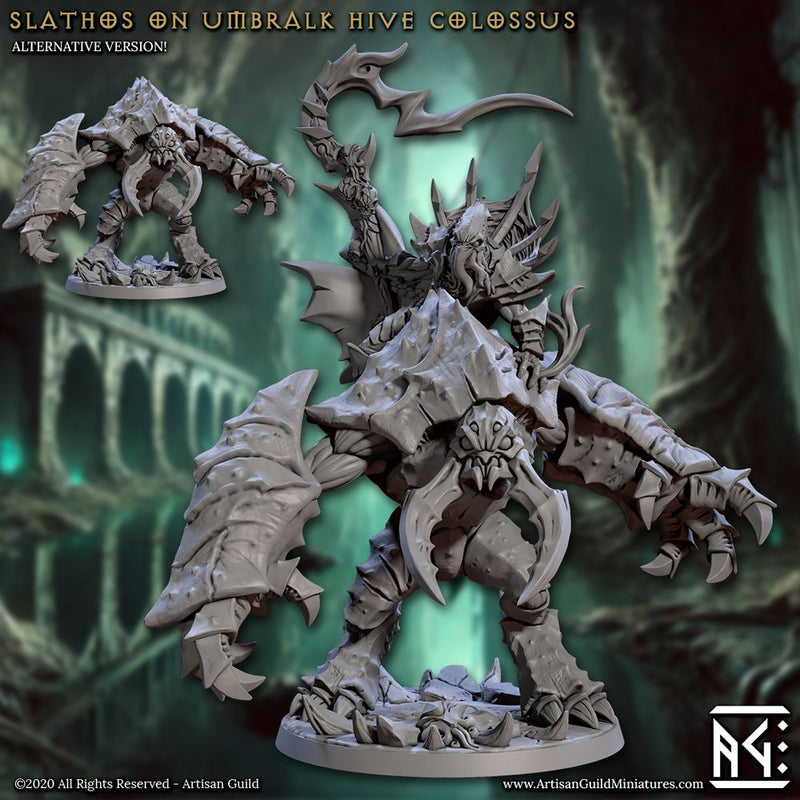 Mounted Slathos on Umbralk Hive Colossus – Artisan Guild 3D printed tabletop miniature