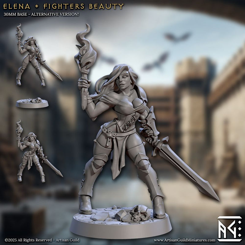 Elena, Fighters Beauty – Artisan Guild 3D printed tabletop miniature