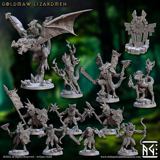 Goldmaw Lizardmen Complete Set – Artisan Guild 3D printed tabletop miniature