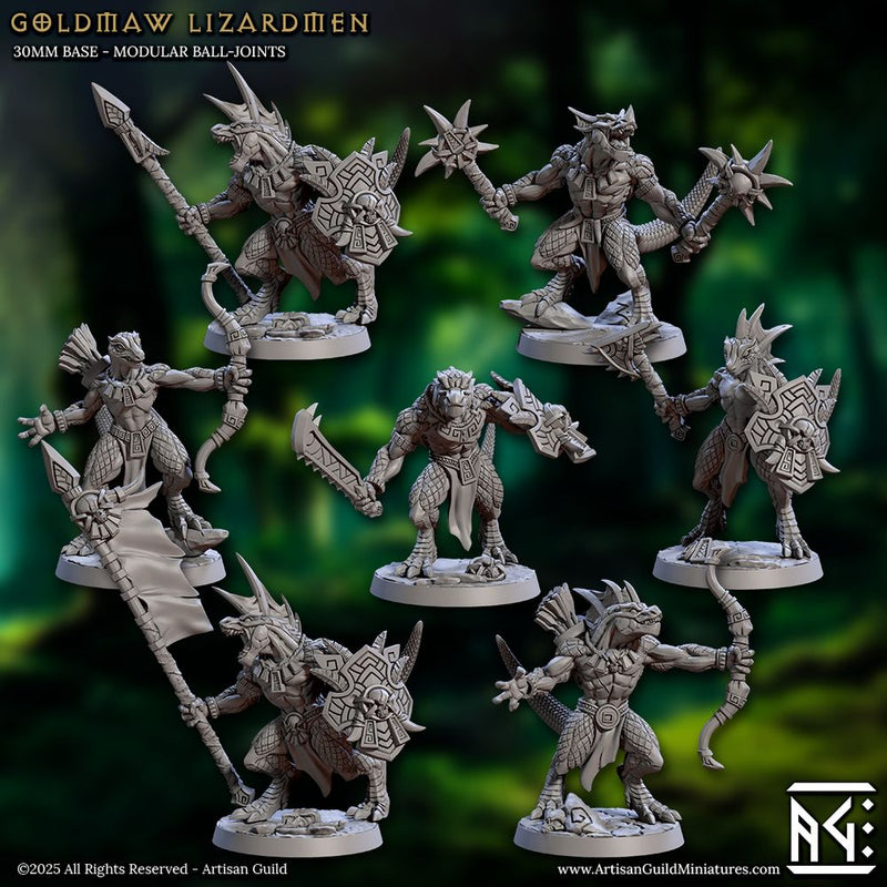Goldmaw Lizardmen Complete Set – Artisan Guild 3D printed tabletop miniature