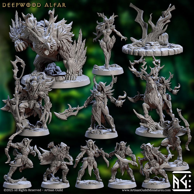 Deepwood Alfar Complete Set – Artisan Guild 3D printed tabletop miniature