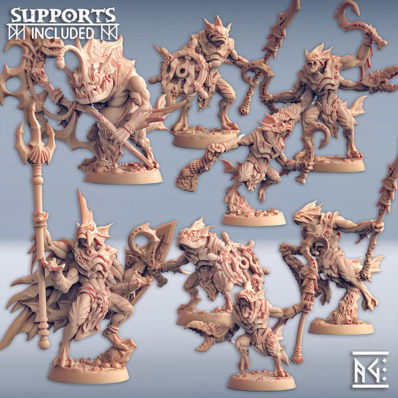 8 Sahuagin Death Tide Mini Set – Artisan Guild 3D printed tabletop miniature