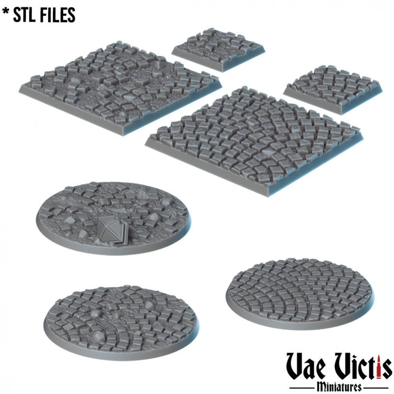 Cobblestone Bases – Vae Victis 3D printed resin miniature bases