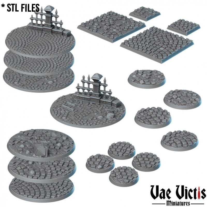 Cobblestone Bases – Vae Victis 3D printed resin miniature bases
