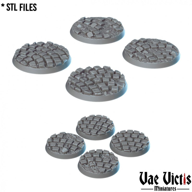 Cobblestone Bases – Vae Victis 3D printed resin miniature bases