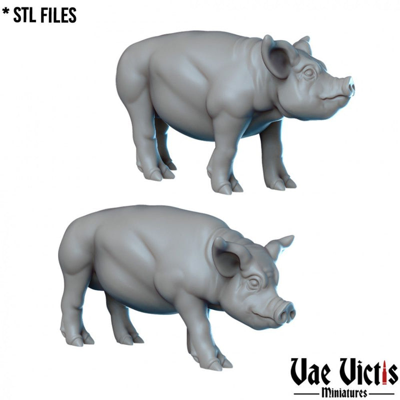 Pigs – 3 Pack – Vae Victis 3D printed tabletop miniature