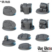Stone Bases #02 (Ruins) – Vae Victis 3D printed resin miniature bases