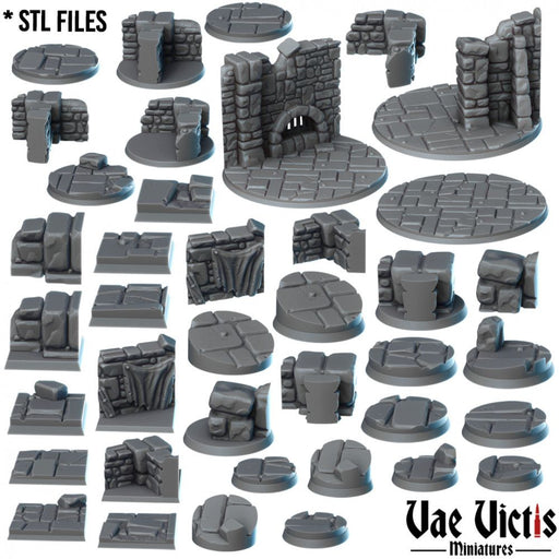 Stone Bases #02 (Ruins) – Vae Victis 3D printed resin miniature bases