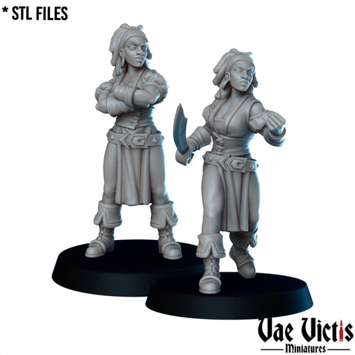Woman Pirate – 2 Pose Bundle – Vae Victis 3D printed tabletop miniature