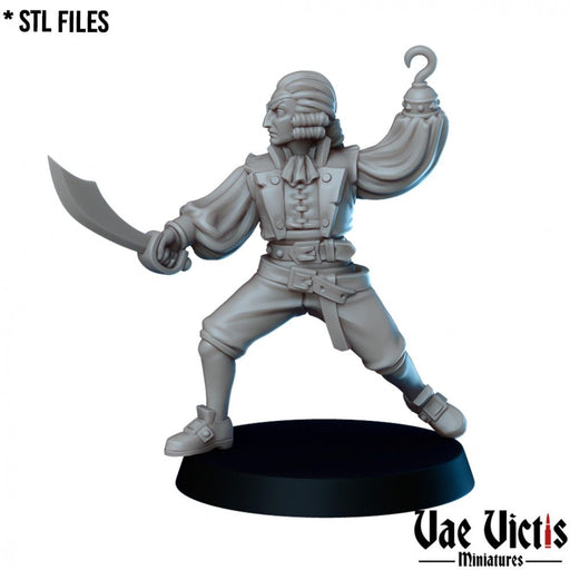 Fancy Pirate 01 – Vae Victis 3D printed tabletop miniature