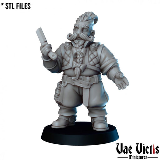 Barber Dwarf – Vae Victis 3D printed tabletop miniature