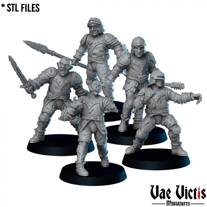 Undead Guards (Battlefield) – 5 Mini Set – Vae Victis 3D printed tabletop miniature
