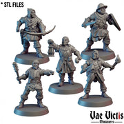 Mercenaries Pack I – 5 Mini Set – Vae Victis 3D printed tabletop miniature