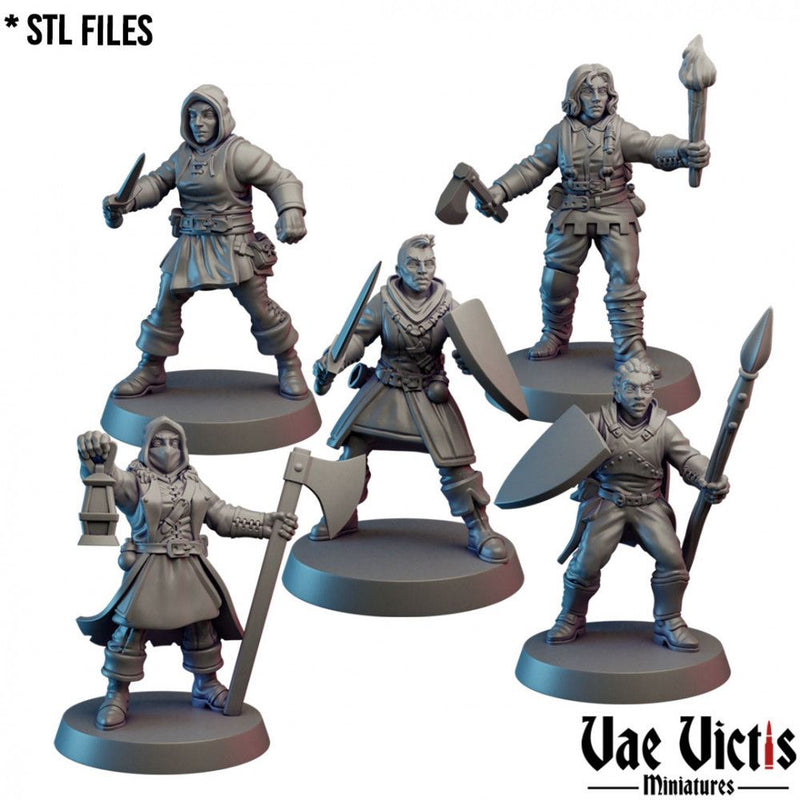 Mercenaries Pack II – 5 Mini Set – Vae Victis 3D printed tabletop miniature