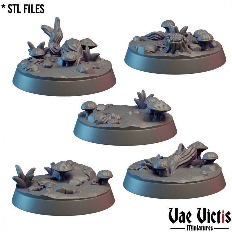 Forest Bases (Mushroom) – Vae Victis 3D printed resin miniature bases