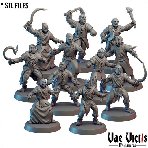 Cultists (Undercity) – 11 Mini Set – Vae Victis 3D printed tabletop miniature