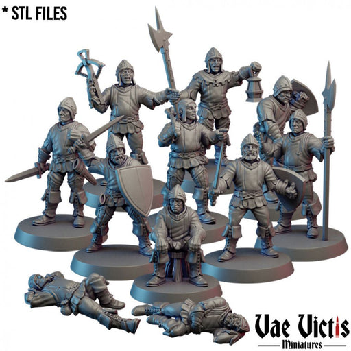 Village Guards – 10 Mini Set – Vae Victis 3D printed tabletop miniature