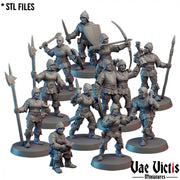 Village Guards (Women) – 11 Mini Set – Vae Victis 3D printed tabletop miniature